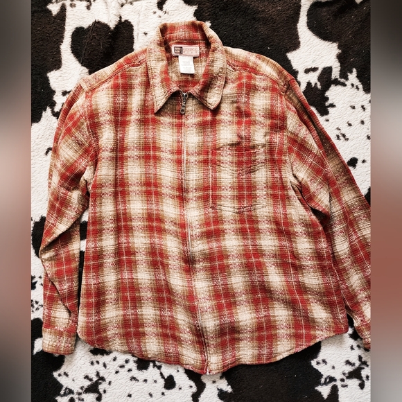 Faded Glory Tops - "FADED GLORY" WOMEN'S 90'S ZIP UP JACKET/FLANNEL - RED MULTI